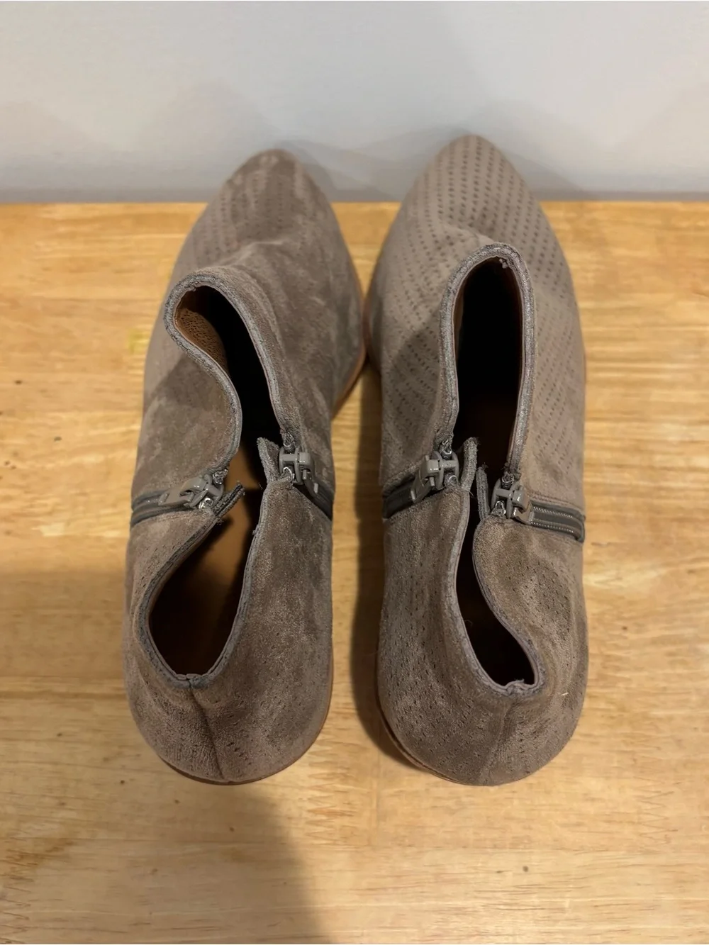 J. Crew Perforated Microsuede Boots size 10
